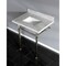 Kingston Brass 30X22 Marble Vanity Top W/ Brass Feet Combo, Marble/ Nickel KVPB30MBSQ6 - alternate 4